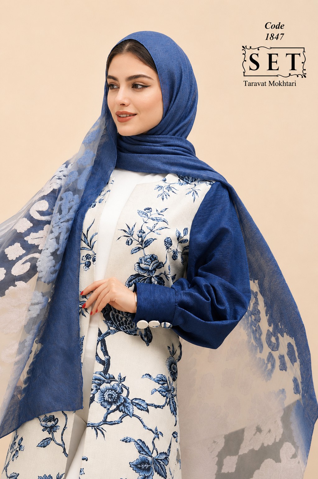 مانتو مزون دوز مدل باران طرح هما برند SET