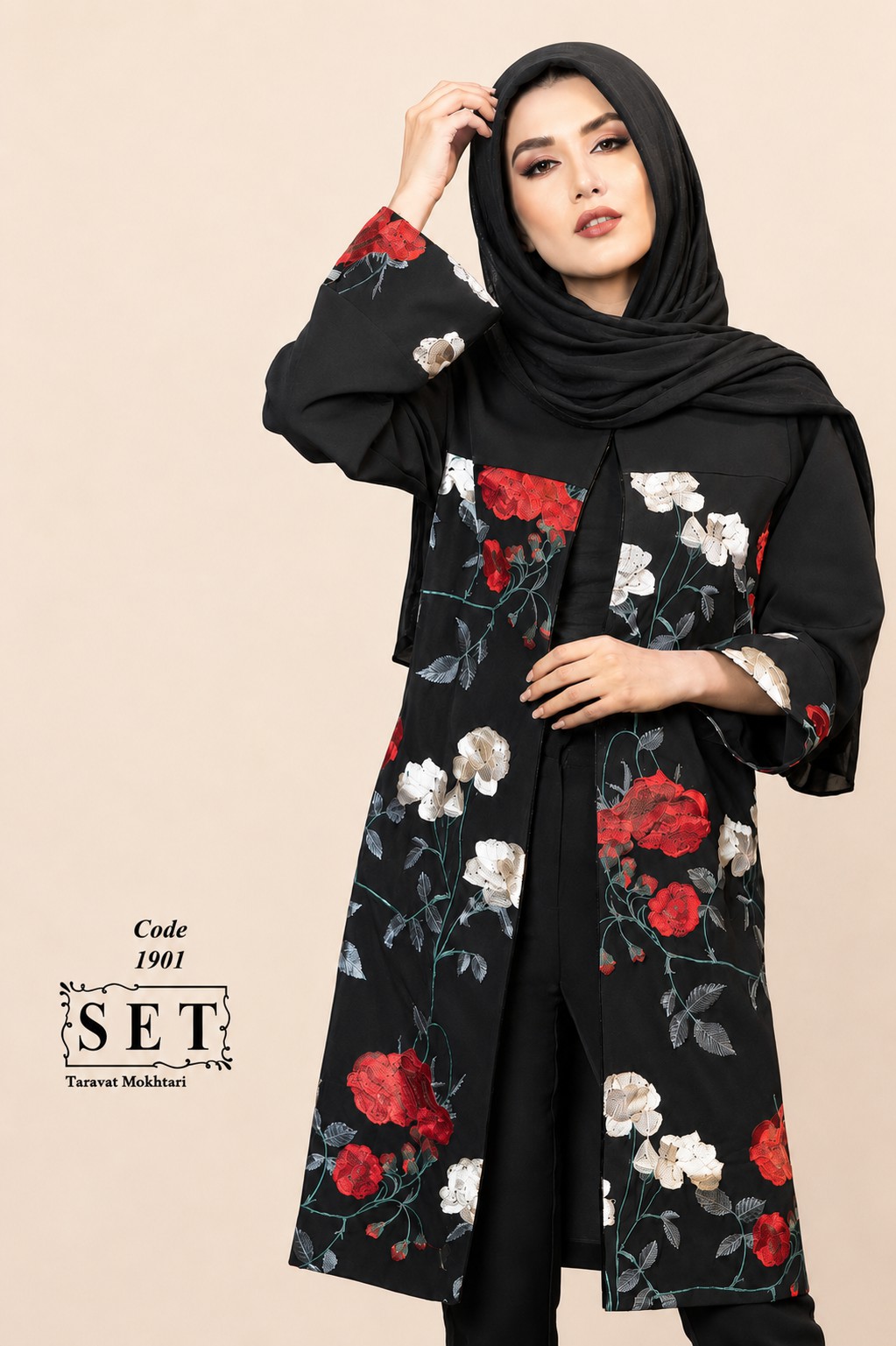 مانتو مجلسی گلدوزی مدل بهشت برند SET