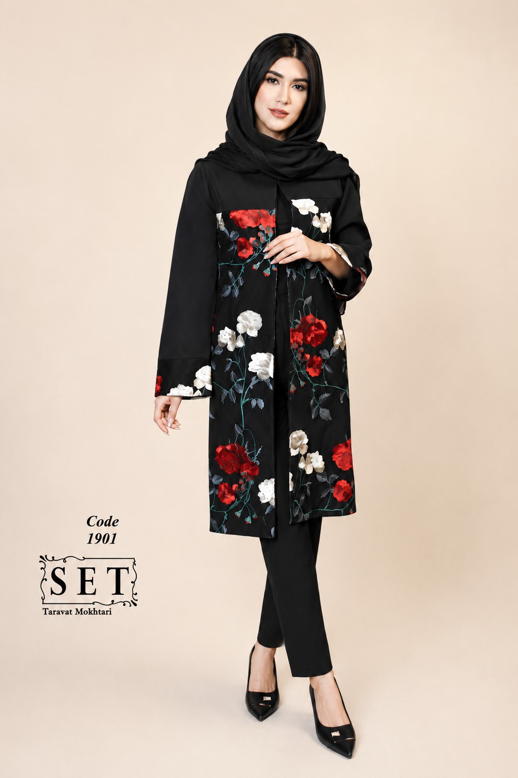 مانتو مجلسی گلدوزی مدل بهشت برند SET