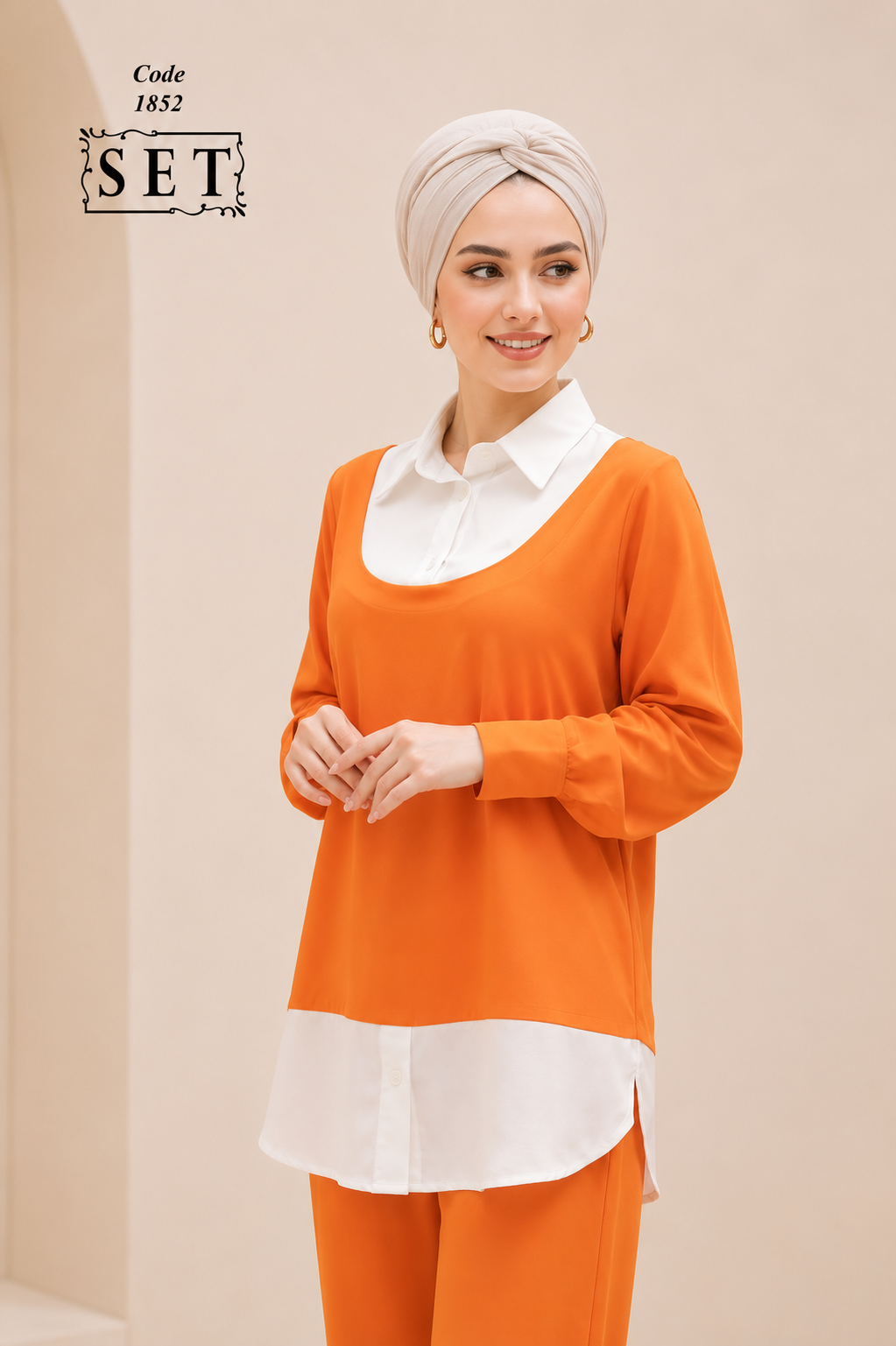 ست غیررسمی مدل سامانتا رنگ آجری برند SET