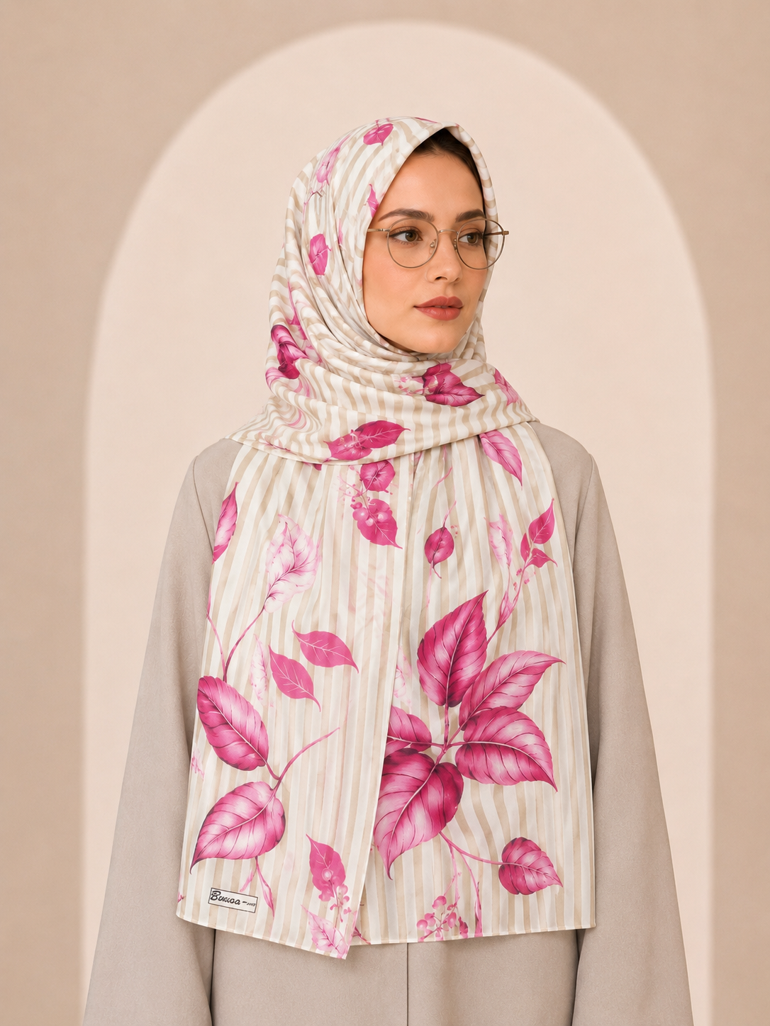 شال روزمره طرح رازقی رنگ سرخابی