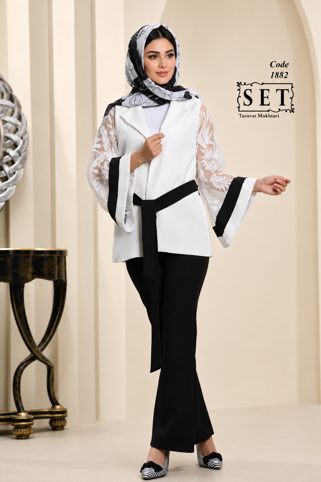 کت مجلسی مدل آزالیا رنگ سفید برند SET
