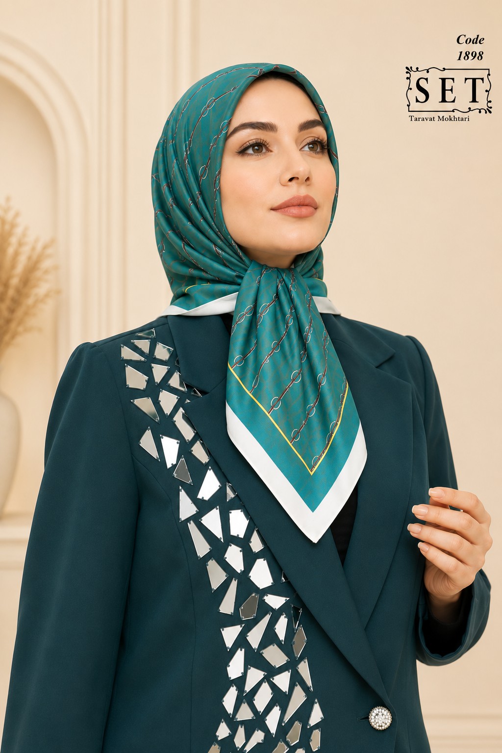 کت و شلوار مجلسی رنگ زمردی مدل مهیاس برند SET