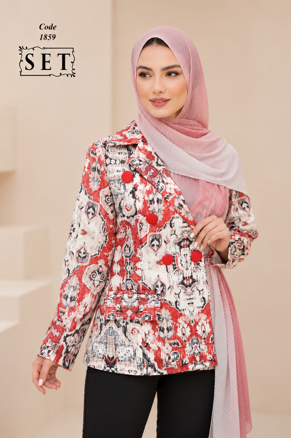 کت تک مدل مهدیس طرح کهن نقش برند SET