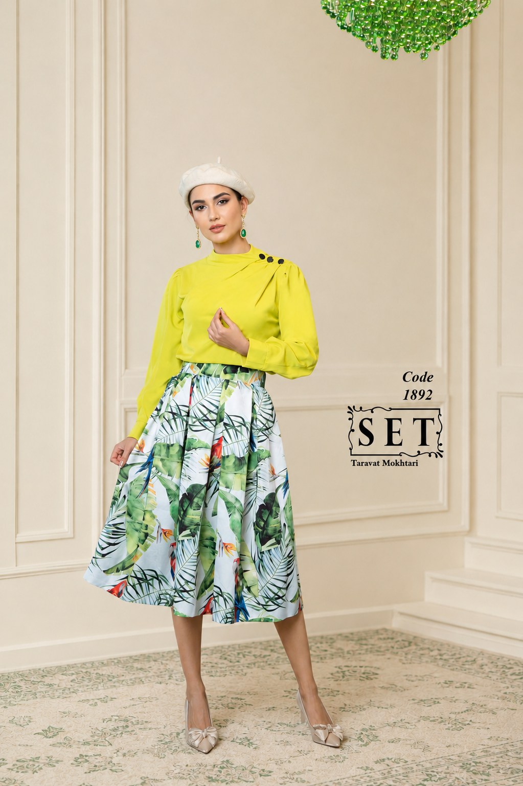 شومیز مجلسی مدل سوفیا طرح هاوایی برند SET