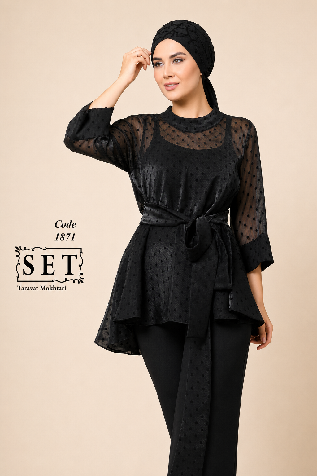 شومیز مجلسی مدل پدیده رنگ مشکی برند SET